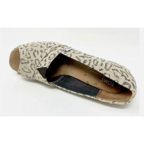 Toms Women's Leopard‎ Print Canvas Wedge Heels Size 7 - Picture 5 of 13
